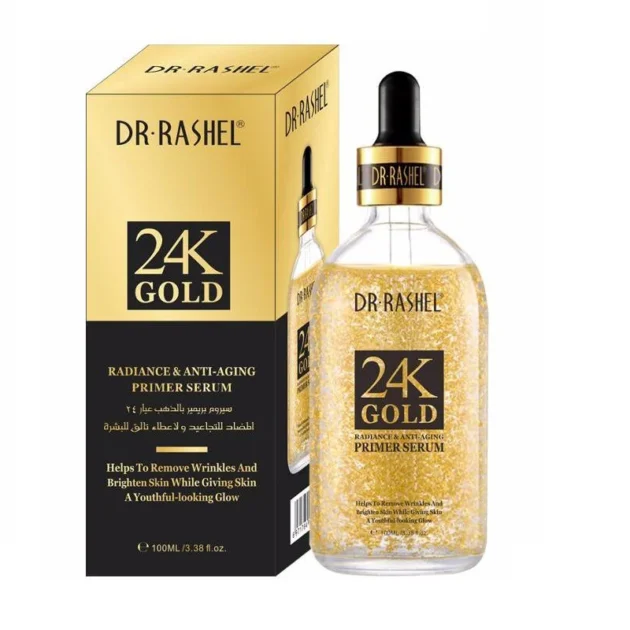 Dr rashel 24k سيروم برايمر مضاد للشيخوخة ومشرق من دكتور راشيل 24 قيراط من الذهب – 100 مل (DRL-1479)