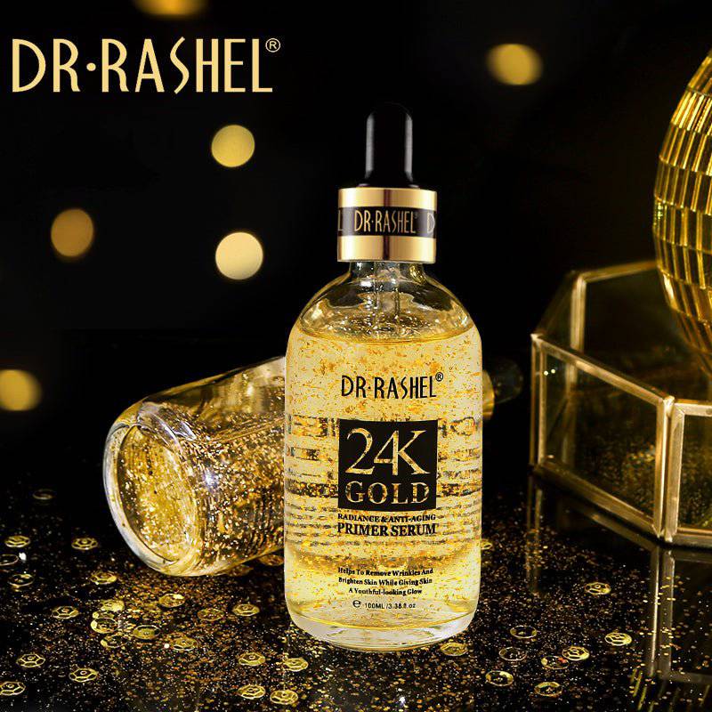 Dr rashel 24k سيروم برايمر مضاد للشيخوخة ومشرق من دكتور راشيل 24 قيراط من الذهب – 100 مل (DRL-1479) - الصورة 3